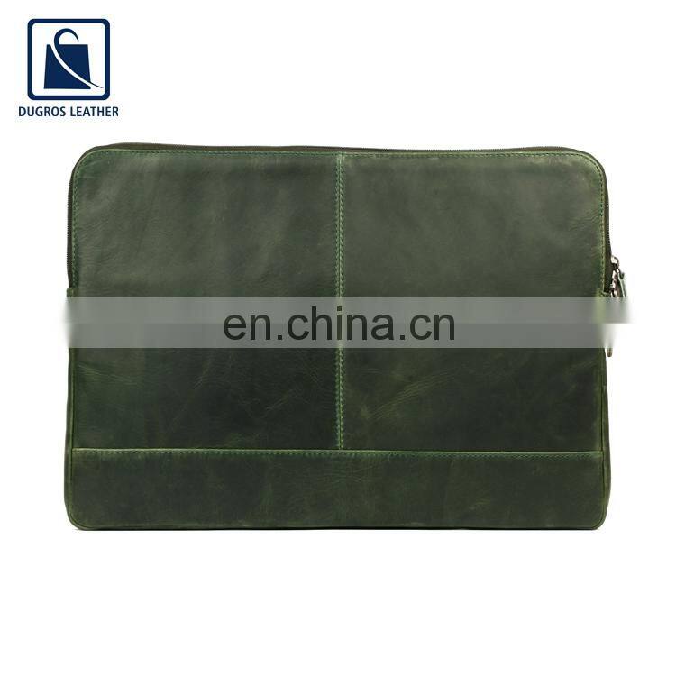 Hot Deal on Vintage Style Modern Design Genuine Quality Leather Laptop Sleeve Bag with Cotton Lining
