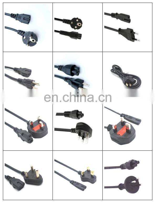 High Quality Custom Length Euro 2 Pin Plug Computer Power Cord Cable