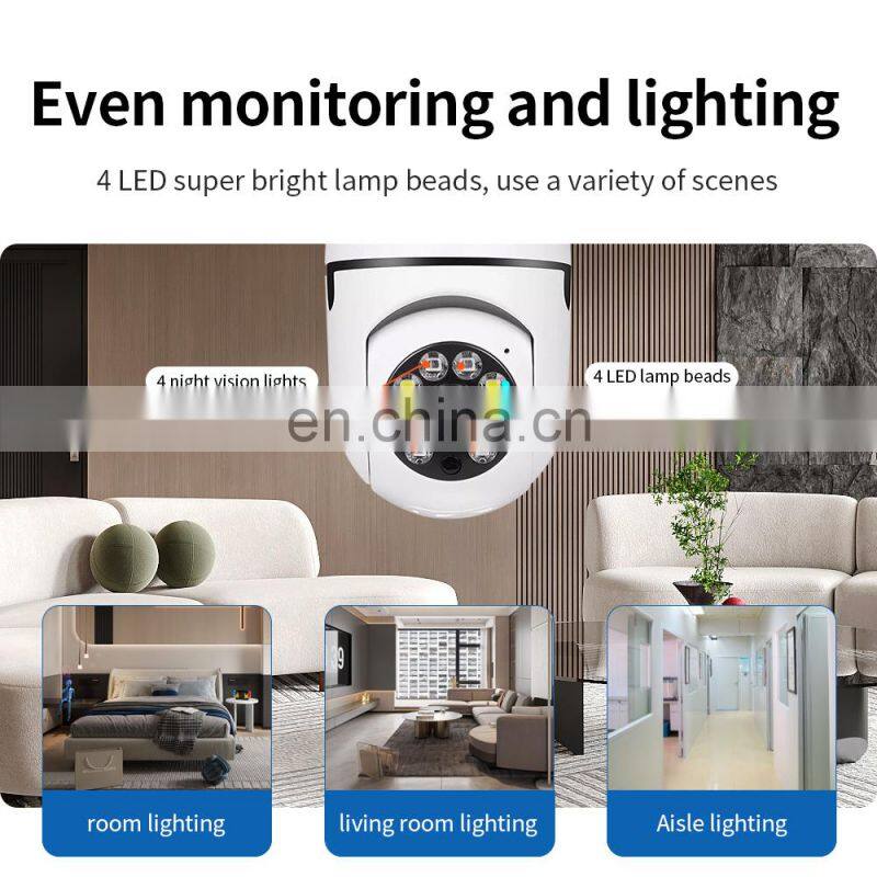 Wifi Panorama Camera Horizontal View 360 Degree CCTV Bulb Camera