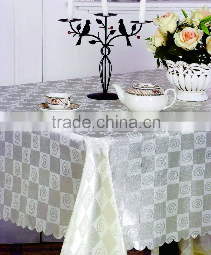 1PC Hot Selling Cheap 100% Polyester Solid Damask Table Cloth