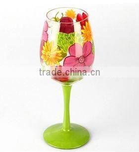 CE/EU/FDA/SGS/LFGB HIGH QUALITY BLACK AND WHITE WINE GLASS ,HAND PAINTED WINE GLASS