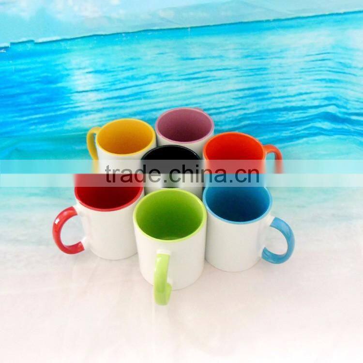 11oz Inner&handle color mug ceramic mug for sublimation mug blank sublimation mug
