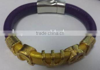 magnetic leather handmade bracelet bangle Alpha Phi Alpha divine bracelets,APA greek customized Fraternity Sorority jewelry