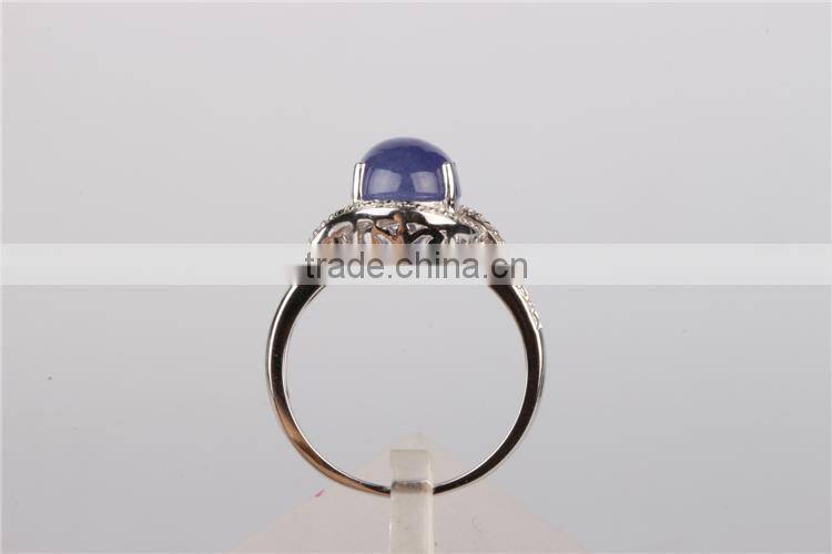 blue gems 925 Sterling Silver Cubic Zircon Silver Ring Design Wholesale Wedding Ring