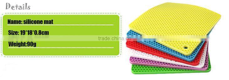 2015 Custom honeycomb shaped Silicone mat/kitchen silicon mats