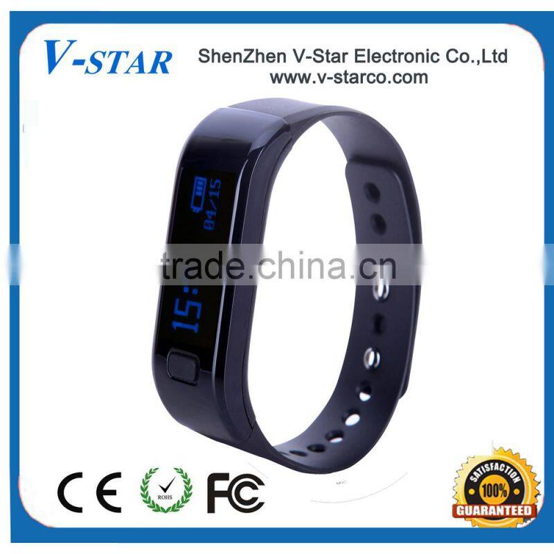2015 new arrival stainless steel intelligent bluetooth cicret smart bracelet with health sleep monitoring and pedometer