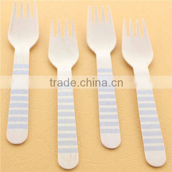 Pink Stripe Polka Dot Chevron Wooden Fork wooden utensil Wedding Deco Fork