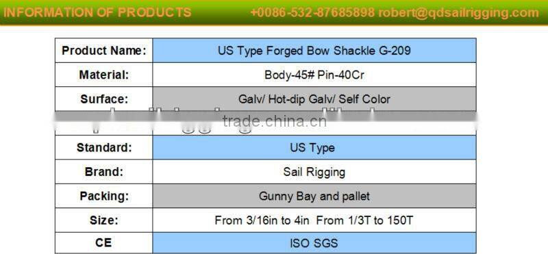US Forged screw pin d shackle made in china