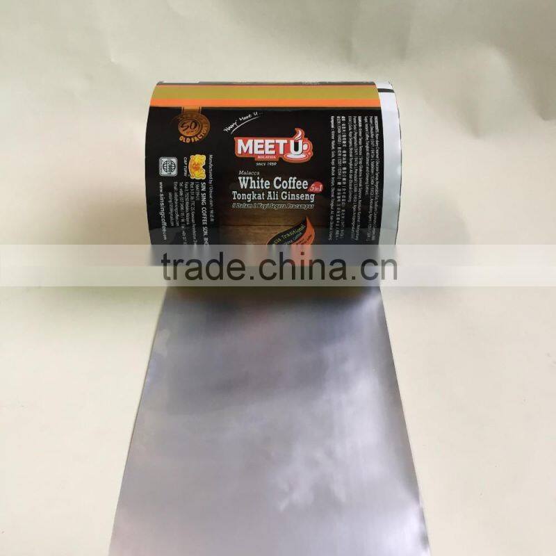 custom Gravure printing Coffee Sachet Packaging Film/plastic milk tea wrapper/ instant coffee plastic packaging