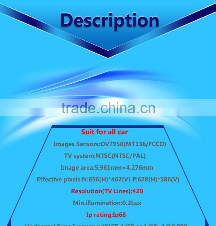 2015 new product night vision waterproof vehicle camera for truck