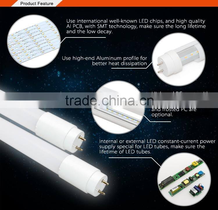 Dongguan factory specialize in led tube replacement fluorescent t8 tube 7-25W LED fluorescent t8 tube series