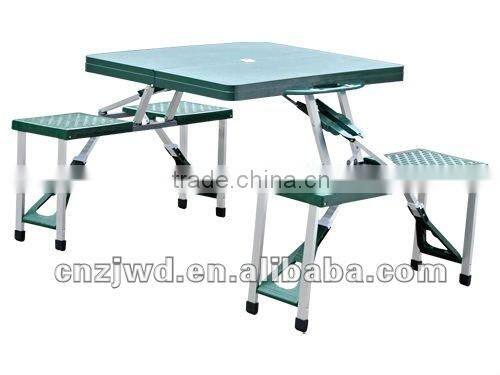 Green Plastic Camping/Picnic ABS/PP linked Table&chairs