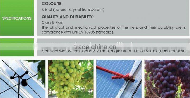 new HDPE material with UV additive for agricultural table grape vinyard anti hail net usage in the rain season