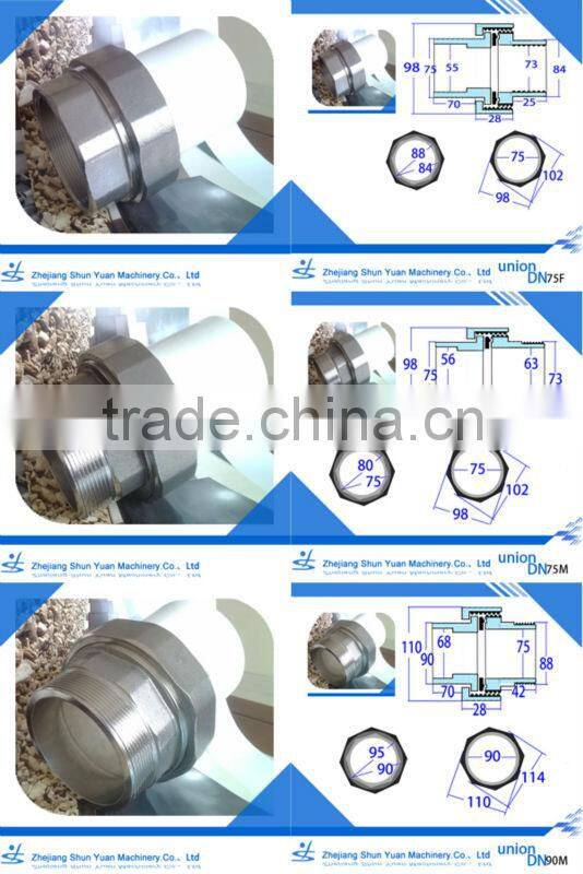 stainless steel union ppr union factory price pipe fitting rotary union coupling pipe union ppr union DN stainless union