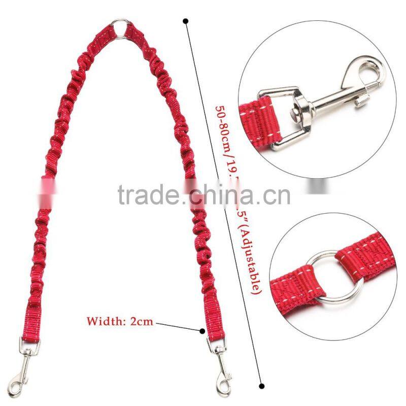Homdox Pets Dog Leash Coupler Double Dog Walker Lead Elastic Two Dogs Leash Splitter AM002453