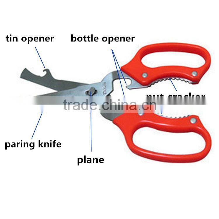 multi function BBQ tool with tin opener paring knife nut cracker bottle opener