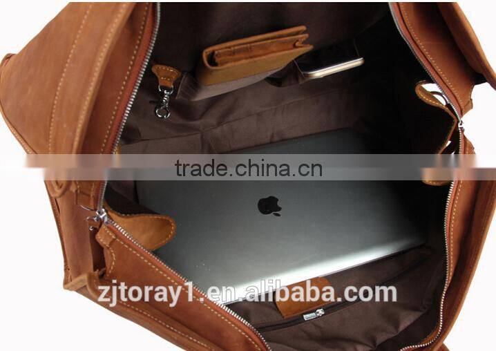 2015 Handmade Vintage Travel Bag Leather Men Duffle Handbag