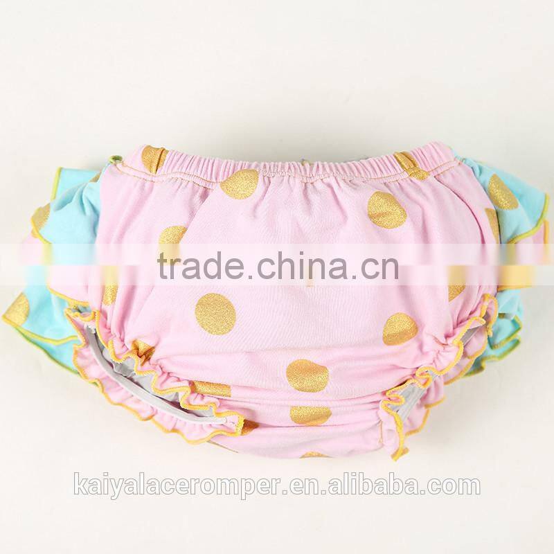 2015 new style baby cotton polka dot ruffle bloomers for kids