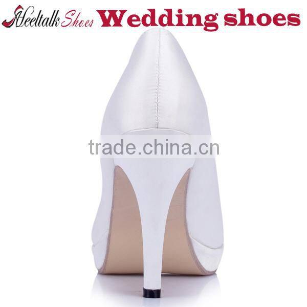Wholesale white wedding shoes middle heel ladies shoes low shoe factory china