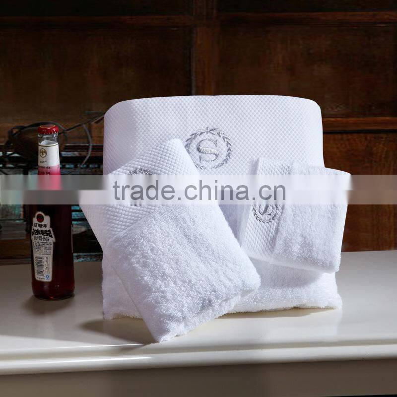 100 cotton embroidered logo luxury hotel towels and face towels