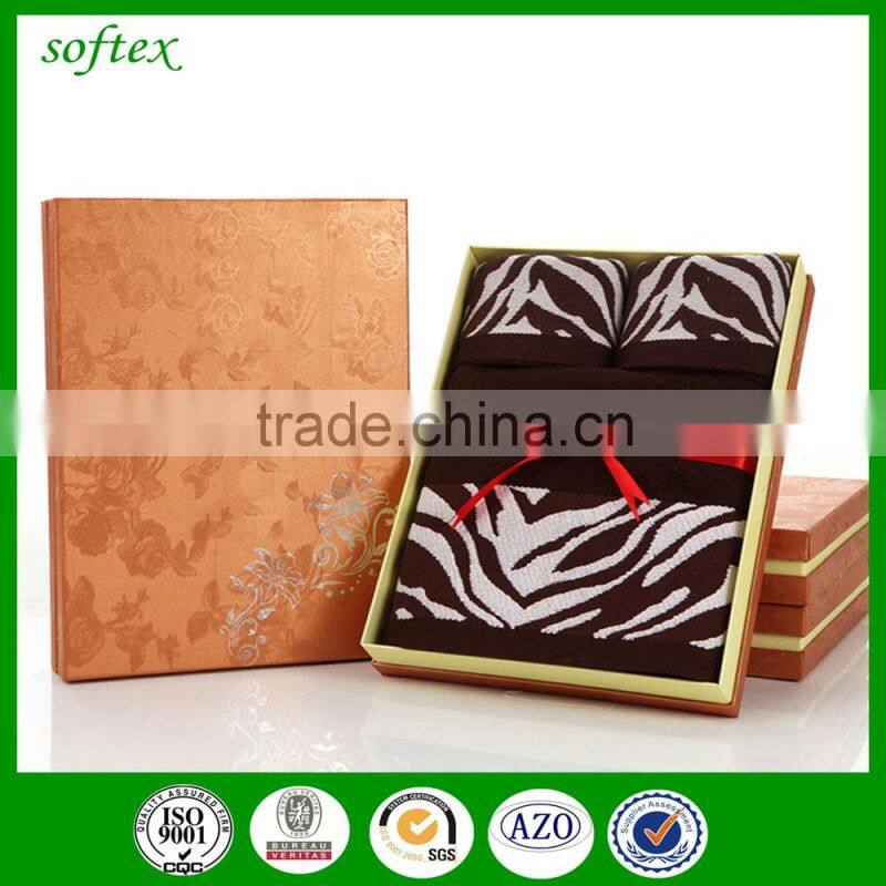zebra bamboo face towel bath Towel Gift Box Sets in gift box