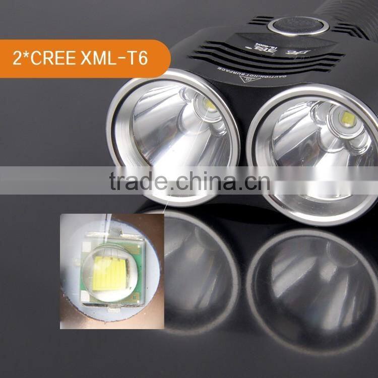 High power double light bulb led flashlight torch light