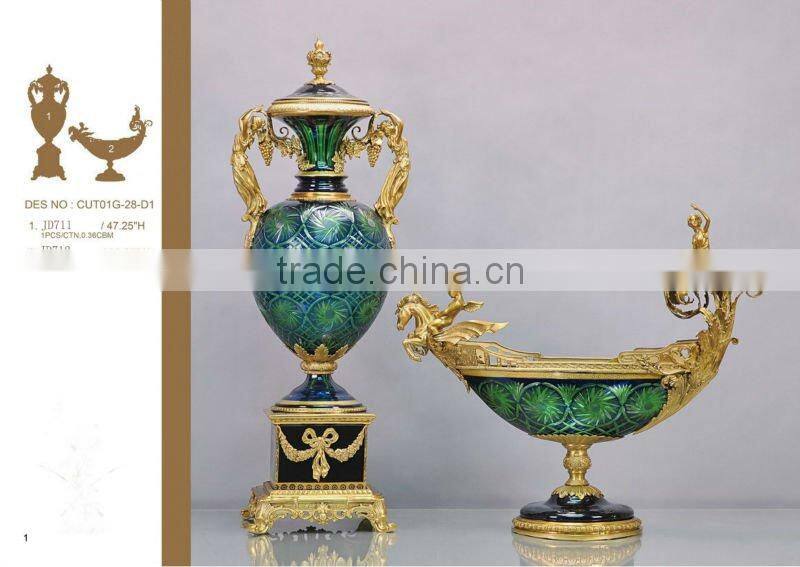 Suqare base Antique glass Urn