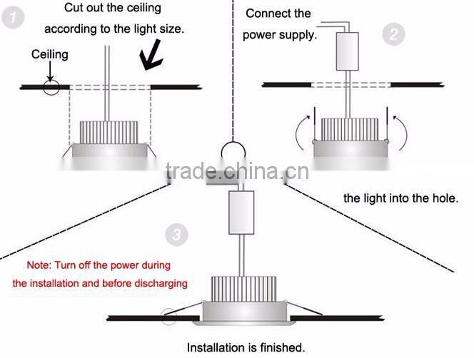 AC220-240V recessed led down light 3 inch 5 inch 6 inch 8 inch
