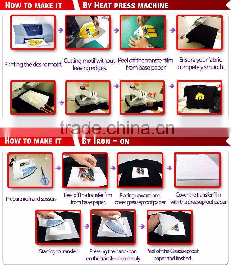 A3 Size Offer Color Plastisol T-Shirt Transfer Paper For Laser