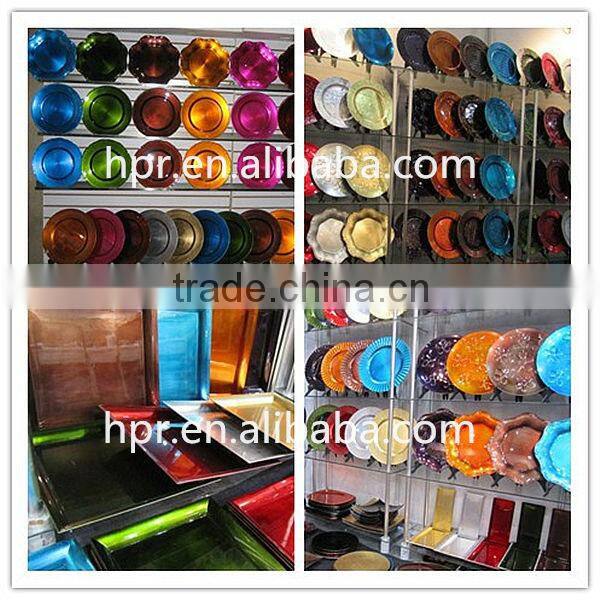 Decorative plastic beaded charger plates