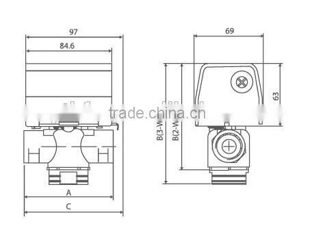 China manufacturer SR2011 motorized threaded ball valve for air condition
