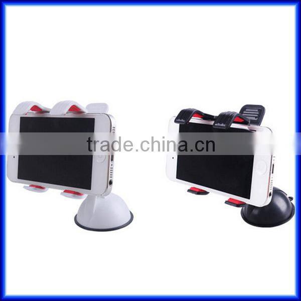 Handfree double clip car cell phone clip bracket for sumsung GPS, windshield suction car phone clip bracket