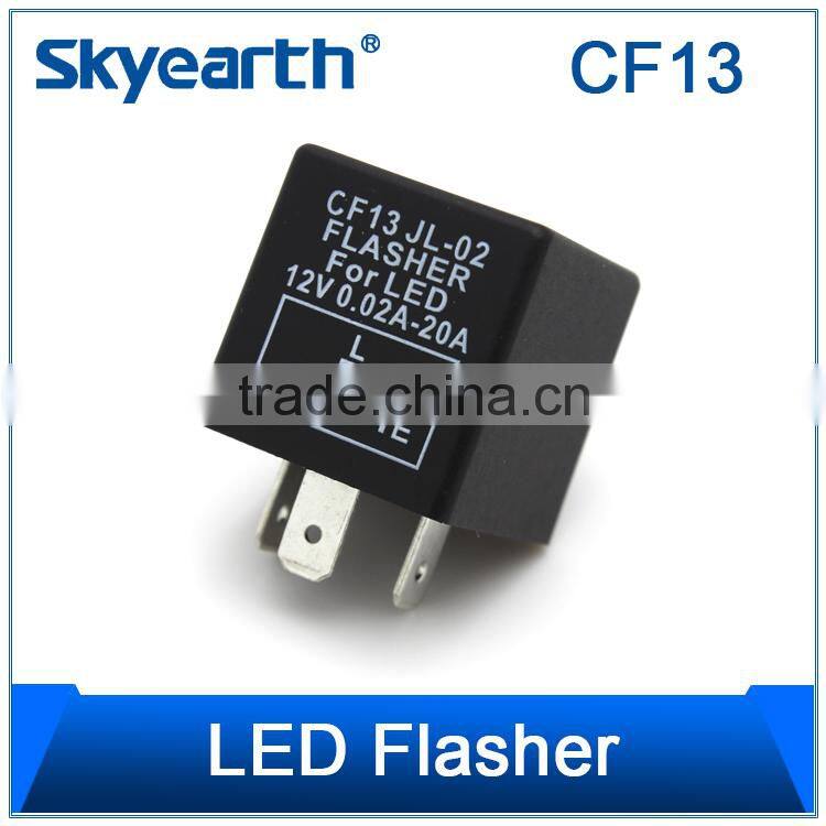12V DC 0.02-20A LED Electronic Flasher Relay 3 Pins For Fix Turn Signal Flash