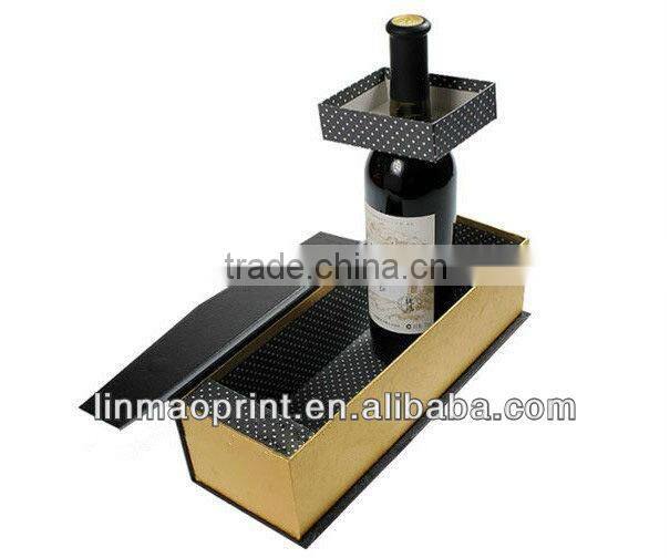 Chinese red and gold stamping folding box for wine gift
