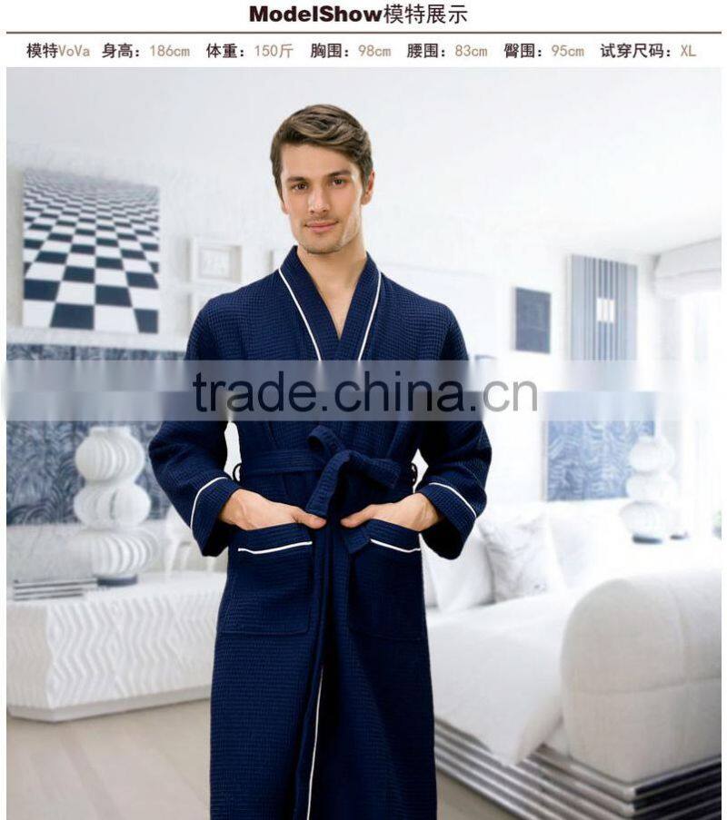 Guangzhou factory waffle hotel bath robe spa cotton robe for man