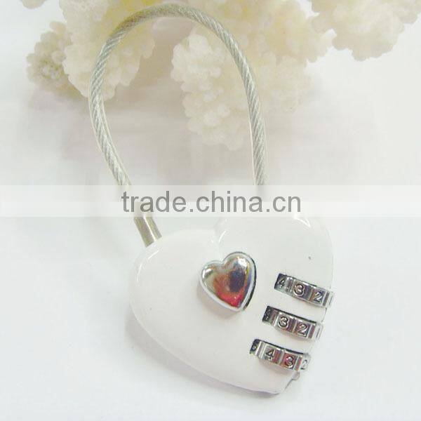2015 promotional gifts cable lock children lovely red heart padlock