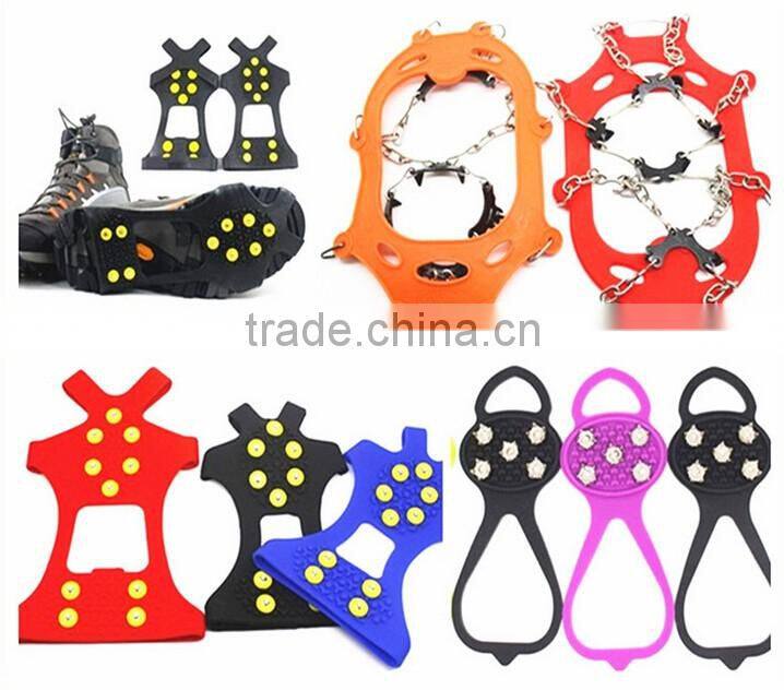 2016 Promotion anti-slip silicone rubber reusable shoe covers rain snow ice climbing crampons