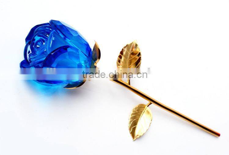 2015 New design clearly color best seller factory directly sale crystal rose flower