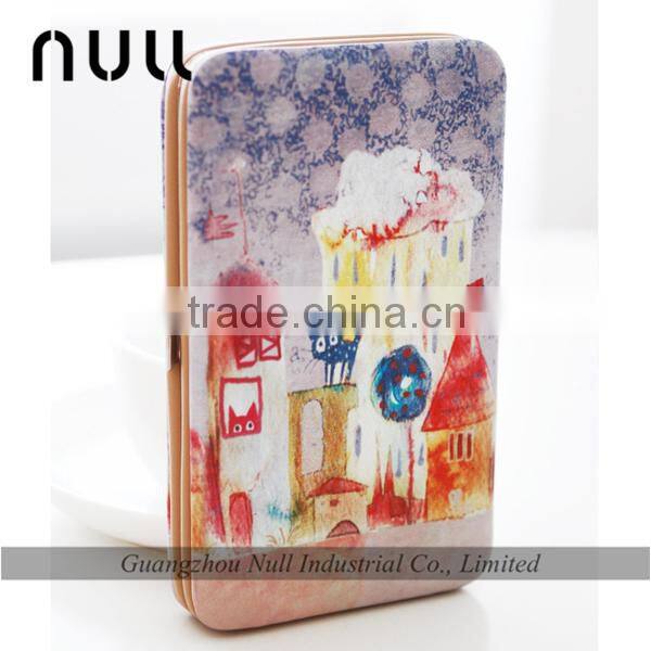 Passport cell phone and card holer leather young girl wallet with frame