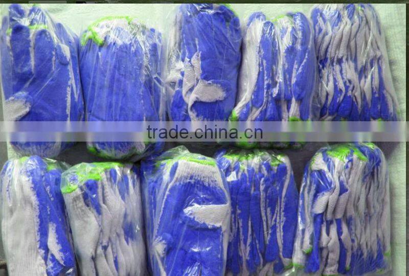 10 guage High quality blue Foaming latex Coated Safety Work Gloves