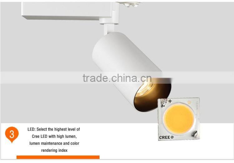 High lumen clothing store led track light housing 40w with HEP driver