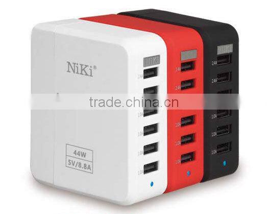 Multi output 6 port usb 2.0 hub for mobile phone with UL certificate