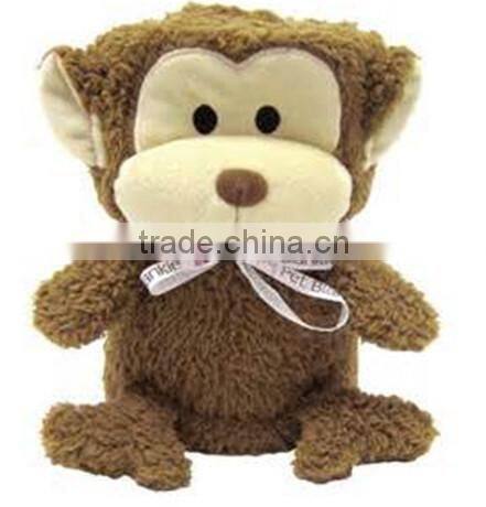 stuffed monkey blankets/Professional design stuffed animal toy soft plush monkey baby toy holding a blanket