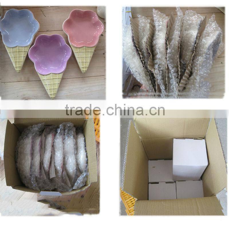 CERAMIC 3ASST ICE CREAM CONE CUP