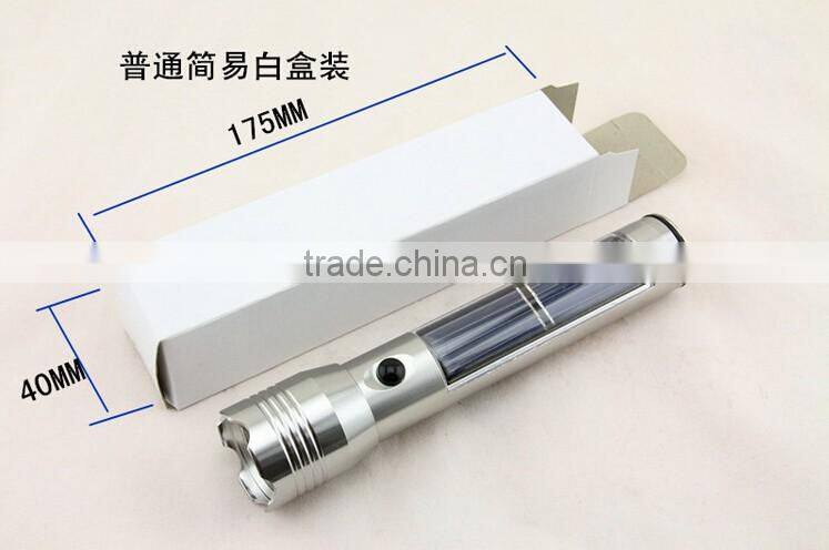 LED Light Solar Power Rechargeable Hybrid Light Solar Hybrid Flashlight