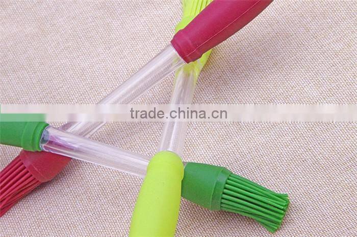 Hot selling household BBQ silicone basting brush, food safe stainless silicone oil brush, Customized silicone basting brush