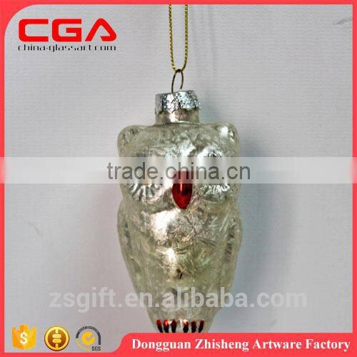 Lovely glass animal design for christmas tree decorations,small hanging christmas baubles wholesale