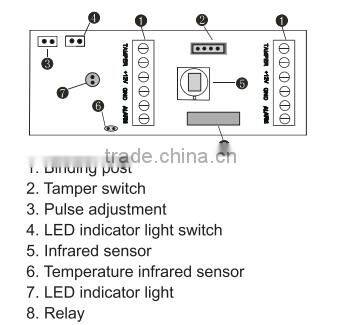Wired PIR Detector 12V-24V Pet Immunity Relay Output PA-83B