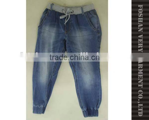 comfortable knitting jeans women / ladies jeans top design