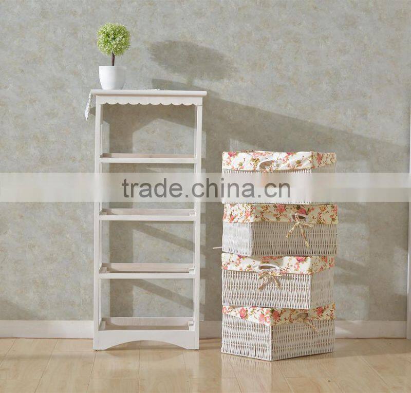 Wooden Storage Cabinet With Rattan/Wicker Drawer